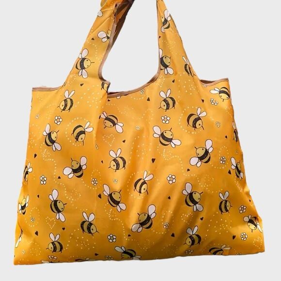 Bee Nylon Shopping Tote Large Capacity Folding Bag - Picture 1 of 5